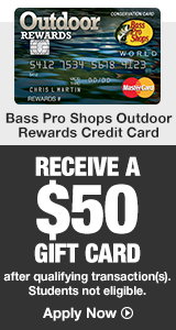 Bass Pro Shops Outdoor Rewards Credit Card - Receive a $50 Gift Card after qualifying transaction(s) - Apply Now